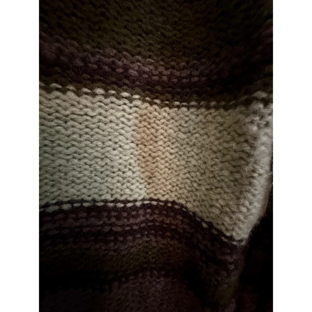 Natural Reflections Sweater striped brown green Size Medium - Picture 4 of 4